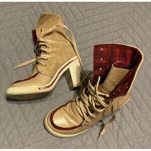 Vintage Y2K Timberland Anti Fatigue Smartwool Womens Ankle Boots Red Size 6